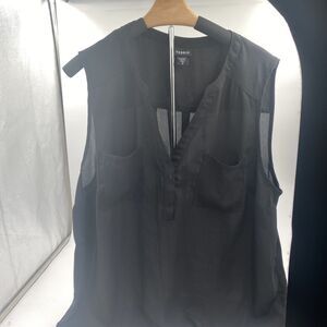 Black Women's Sleeveless Tank Top Blouse Torrid Plus 2 2x 2xl
